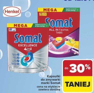 Tabletki do zmywarki Somat Excellence 4in1 caps promocja w Carrefour Market