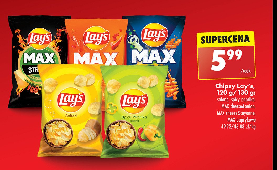 Chipsy deep cut Lay's maxx mocno pogięte Frito lay lay's promocja