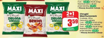 Chrupki Maxi 3 rodzaje Eurosnack promocja w Dino