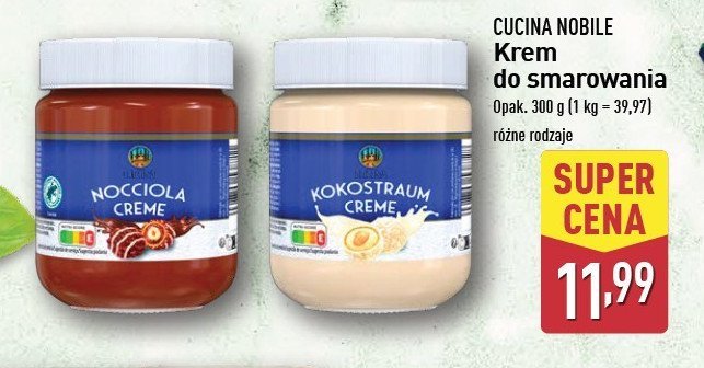 Krem do smarowania kokostraum Cucina nobile promocja