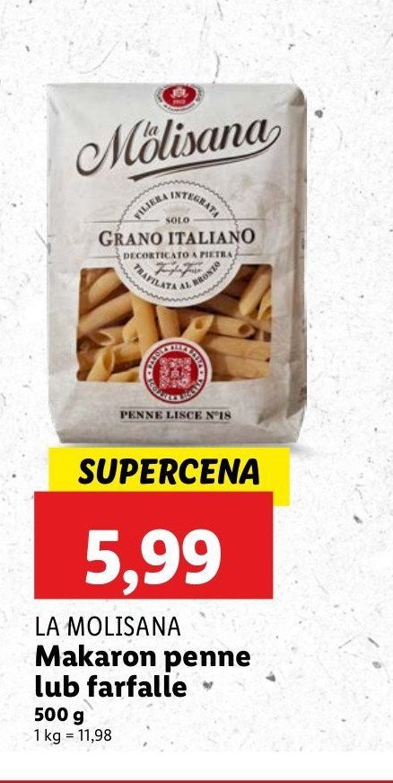 Makaron kokardki La molisana promocja w Lidl