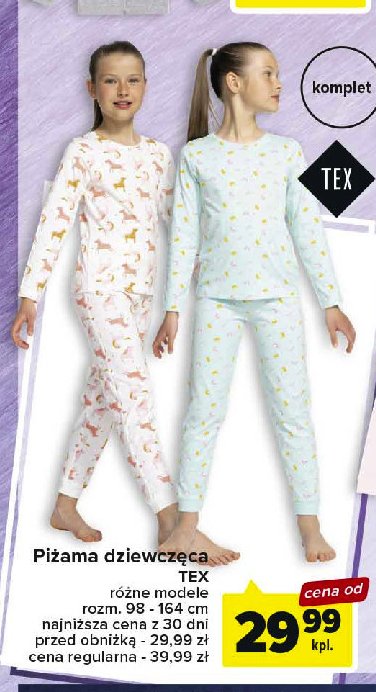 Piżama dziewczęca 98-164 cm Tex promocja