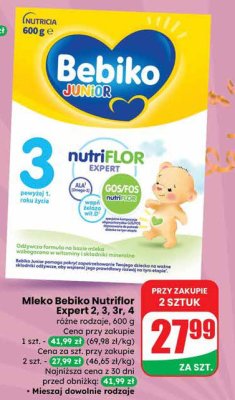 Mleko Nutriflor Expert 2, 3, 3r, 4 Bebiko promocja w Dino