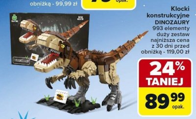 Klocki konstrukcyjne DINOZAURY 993 elementy duży zestaw promocja w Carrefour Market
