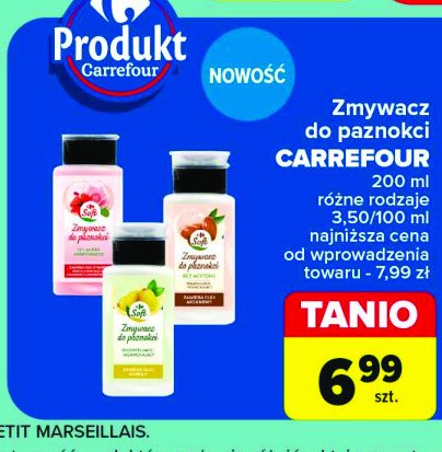 Zmywacz do paznokci brązowy Carrefour soft promocja