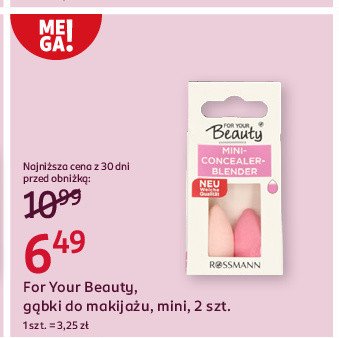 Gąbki do makijążu mini For your beauty promocja w Rossmann