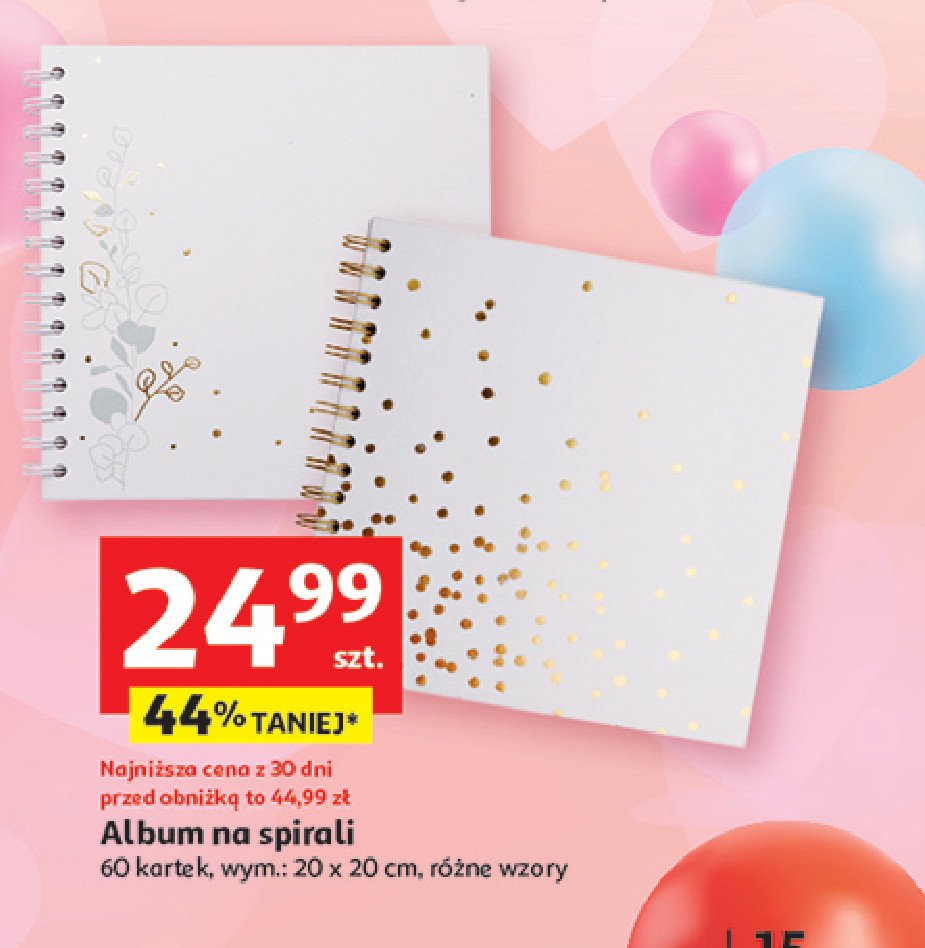 Album na spirali 60 kart 20 x 20 cm promocja w Auchan