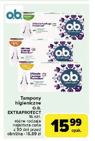 Tampony normal O.b. extra protect promocja w Carrefour Market