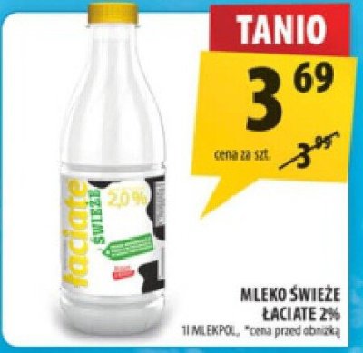 Mleko świeże Łaciate 2% promocja w Arhelan