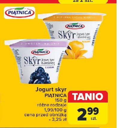 Jogurt typu islandzkiego z jagodami Piątnica skyr promocja