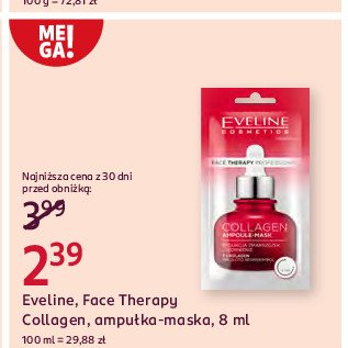 Maska- ampułka collagen Eveline face therapy proffessional promocja w Rossmann