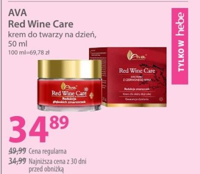 Krem AVA Red Wine Care krem do twarzy na dzień promocja w Hebe