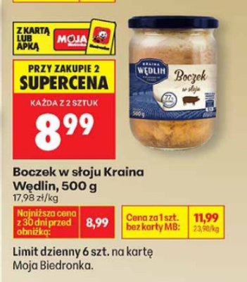 Boczek w słoju 500 g promocja w Biedronka