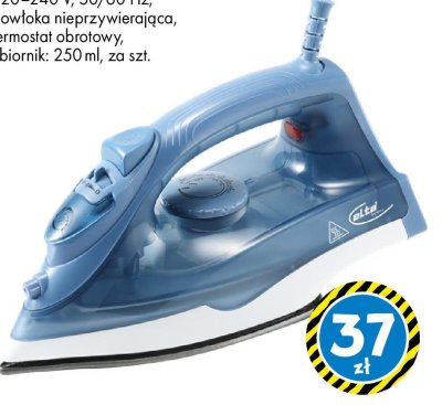 Żelazko parowe Elta 1850-2000 W, 220-240 V, 50/60 Hz, powłoka nieprzywierająca, termostat obrotowy, zbiornik 250 ml promocja w Tedi