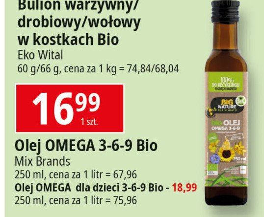 Olej omega 3 6 9 Big nature promocja w Leclerc