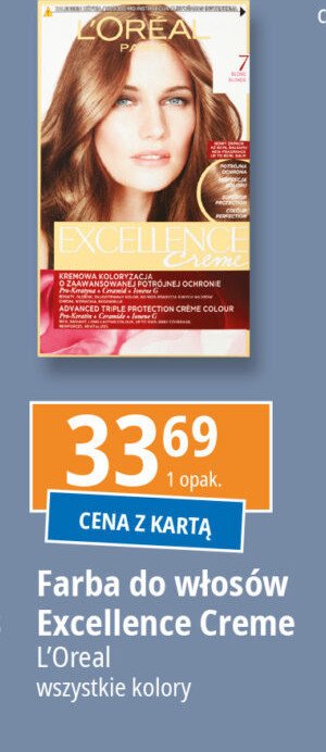 Farba do włosów 7.0 blond L'oreal excellence creme promocja w Leclerc