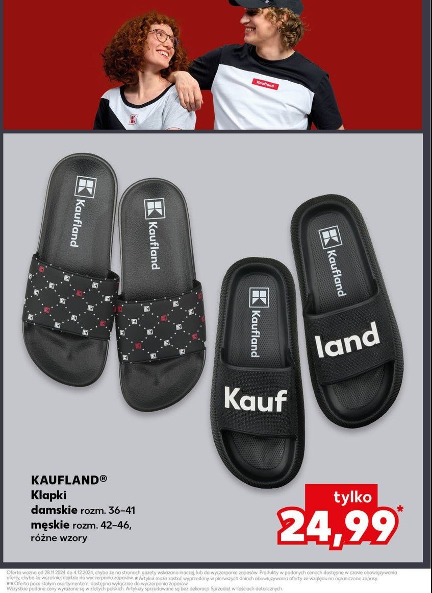 Klapki damskie 36-41 Kaufland promocja