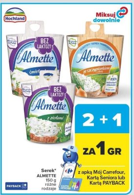 Serek ALMETTE różne rodzaje promocja w Carrefour