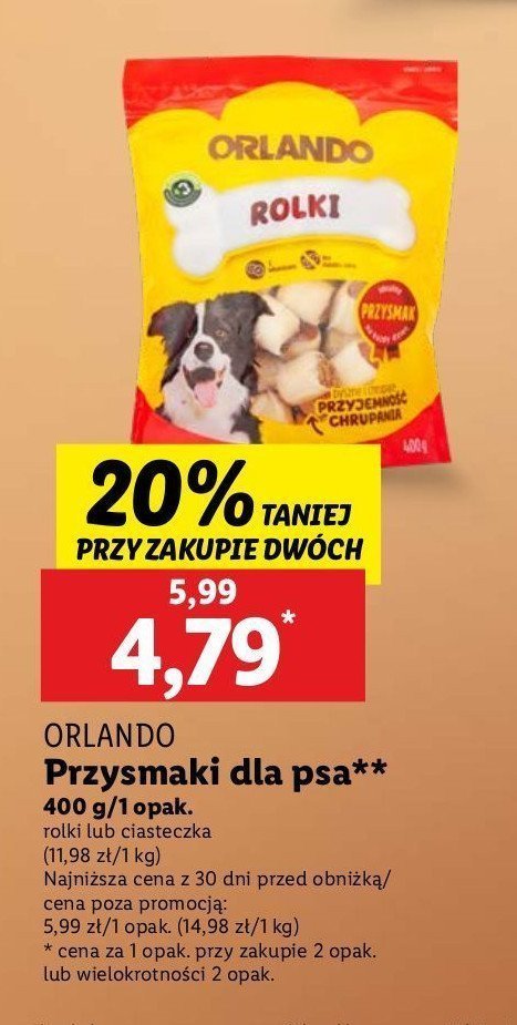 Ciasteczka dla psów Orlando promocja