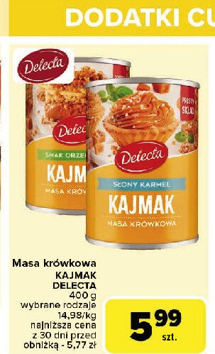 Masa krówkowa kajmak orzechowa Delecta promocja