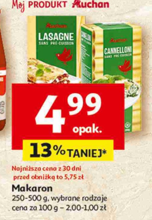 Makaron lasagna Auchan promocja