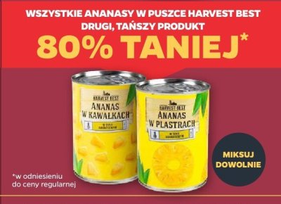 Ananas w kawałkach Harvest Best promocja w Netto