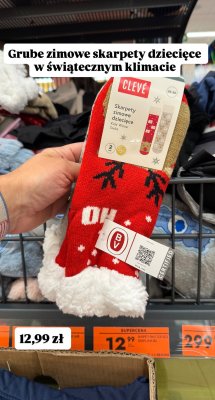 Skarpety zimowe dziecięce świąteczne 2pak CLEVE promocja w Biedronka