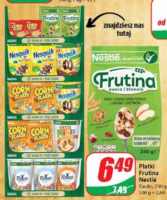 P艂atki 艣niadaniowe Frutina (nestle) promocja
