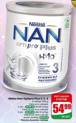 Mleko Nan Optipro Plus 2, 3, 4 Nestlé Nan promocja w Dino