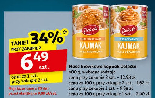 Masa krówkowa kajmak słony karmel Delecta promocja