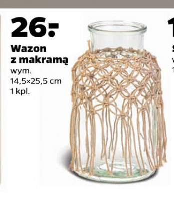 Wazon z makram膮 14.5 x 25.5 cm promocja