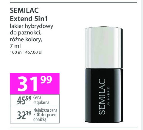 Lakier hybrydowy nr 816 pale nude SEMILAC EXTEND 5IN1 promocja