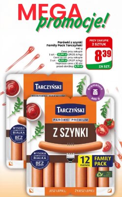 Parówki z szynki Family Pack 440g promocja w Dino