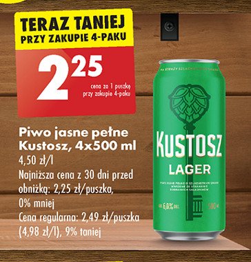 Piwo KUSTOSZ LAGER promocja