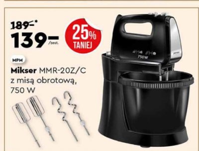 Mikser MPM MMR-20Z/C z misą obrotową 750 W promocja w Biedronka