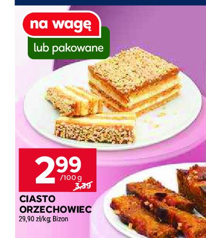 Ciasto orzechowiec Bizon promocja