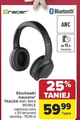 Słuchawki nauszne ANC Max Mobile Tracer promocja w Carrefour
