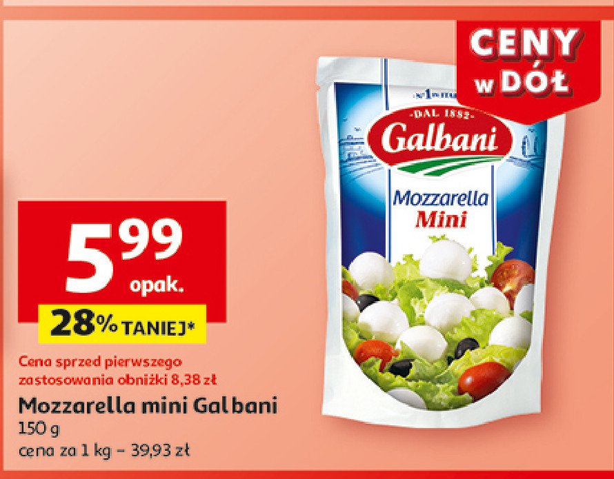 Ser mozzarella mini Galbani promocja