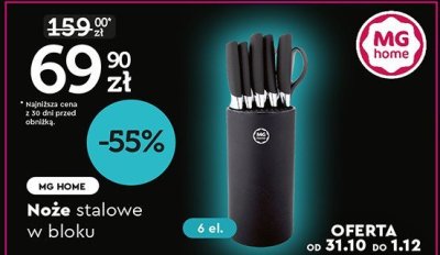 Noże stalowe w bloku 6 el. promocja w Biedronka