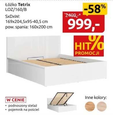 Łóżko Tetrix LOZ/160/B promocja w Black Red White