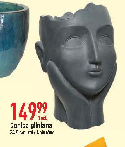 Donica gliniana twarz 34.5 cm promocja