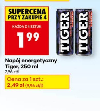 Napój energetyczny Tiger, 250 ml promocja w Biedronka