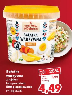 Sałatka warzywna z jajkiem / groszkiem promocja w Kaufland