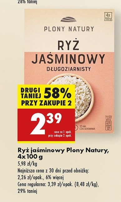 Ryż jaśminowy długoziarnisty Plony natury promocja