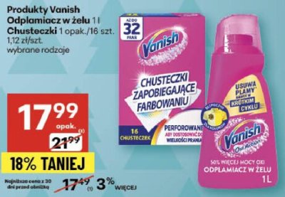 Produkty Vanish Chusteczki wybrane rodzaje promocja w Delikatesy Centrum