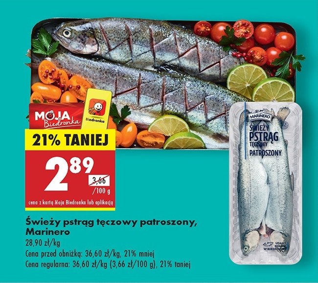 Pstrąg tęczowy patroszony Marinero promocja w Biedronka