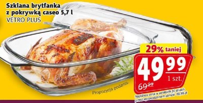 Szklana brytfanka z pokrywką caseo 5,7 l VETRO PLUS promocja w Prim Market