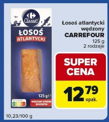 Łosoś atlantycki wędzony CARREFOUR 125 g 2 rodzaje promocja w Carrefour Express