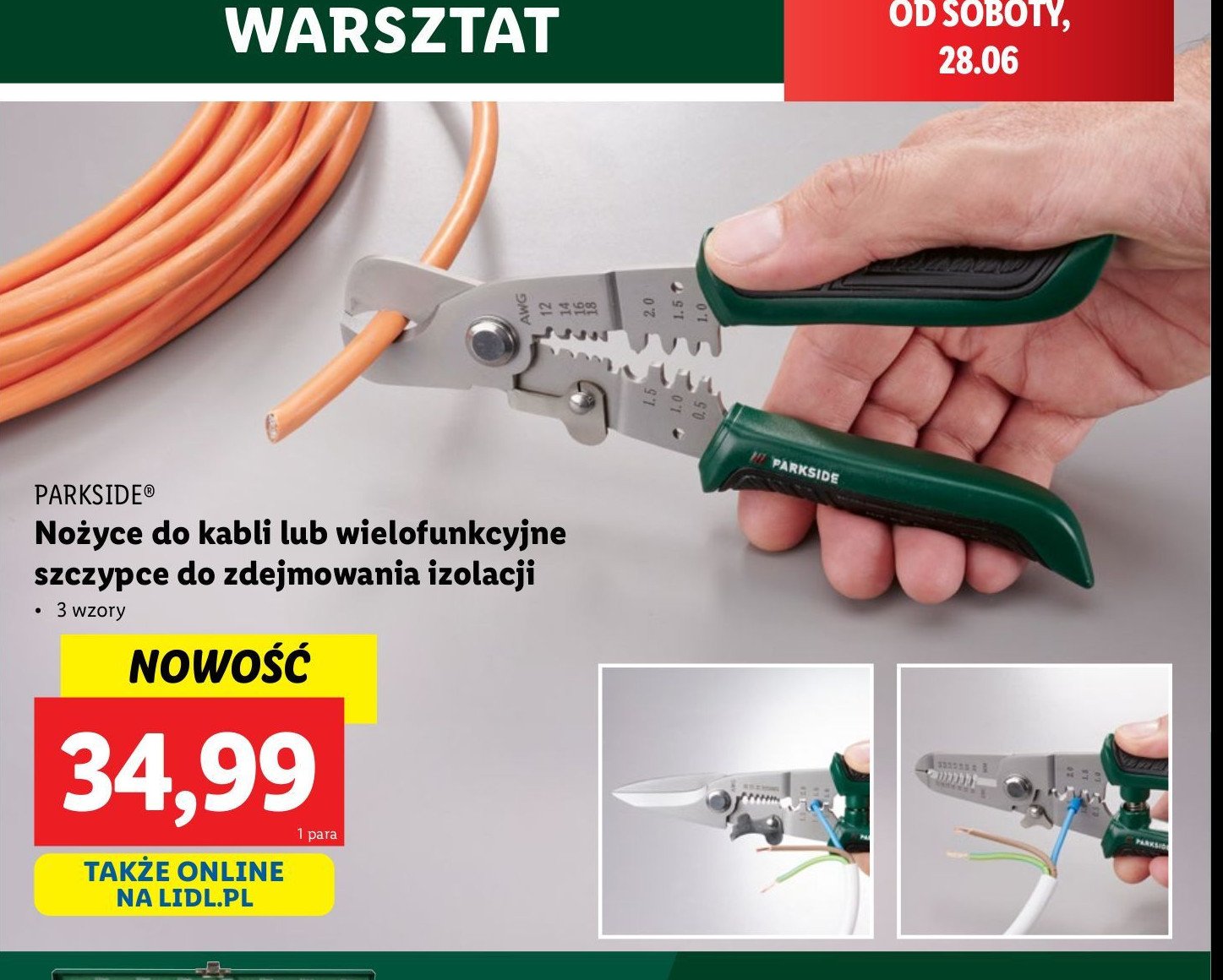 Nożyce do kabli Parkside promocja w Lidl