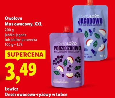 Mus owocowy XXL jabłko-jagoda promocja w Lidl
